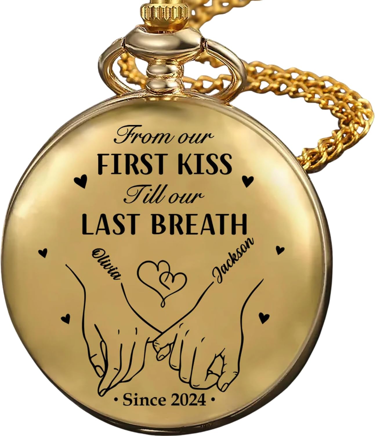 from First Kiss to Last Breath - Personalized Pocket Watch - to My Husband Pocket Watch - AnniversaryGift for Husband - 15 Year AnniversaryGifts for Him - I Love You Gifts for Him